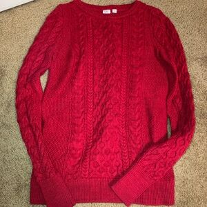 Gap Red Cable Knit Sweater, size XS